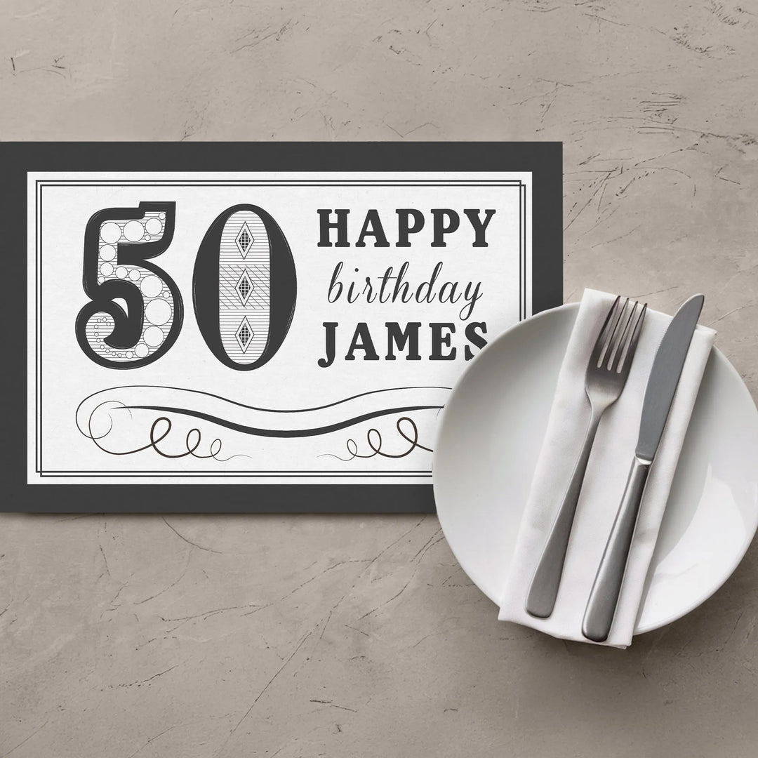 Fifty For Him Birthday Placemats - iCustomLabel