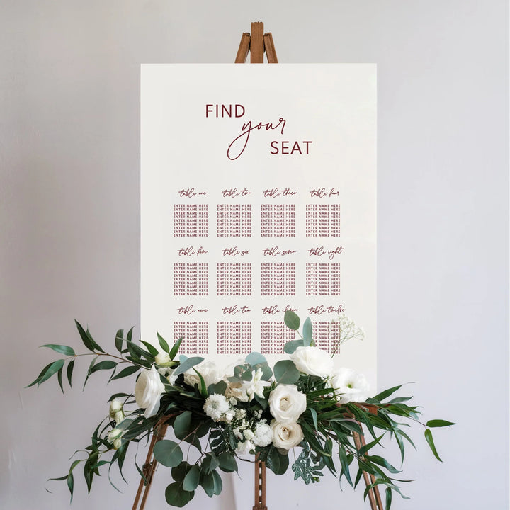 Find Your Seat Wedding Seating Chart - iCustomLabel