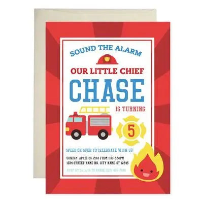 Firefighter Birthday Invitations - iCustomLabel