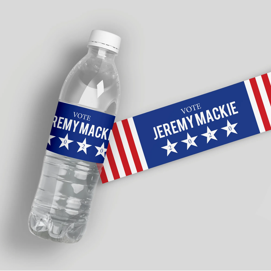 Flag Political Water Bottle Labels - iCustomLabel