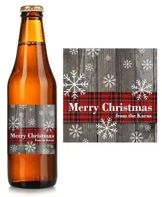 Flannel Christmas Beer Label - iCustomLabel