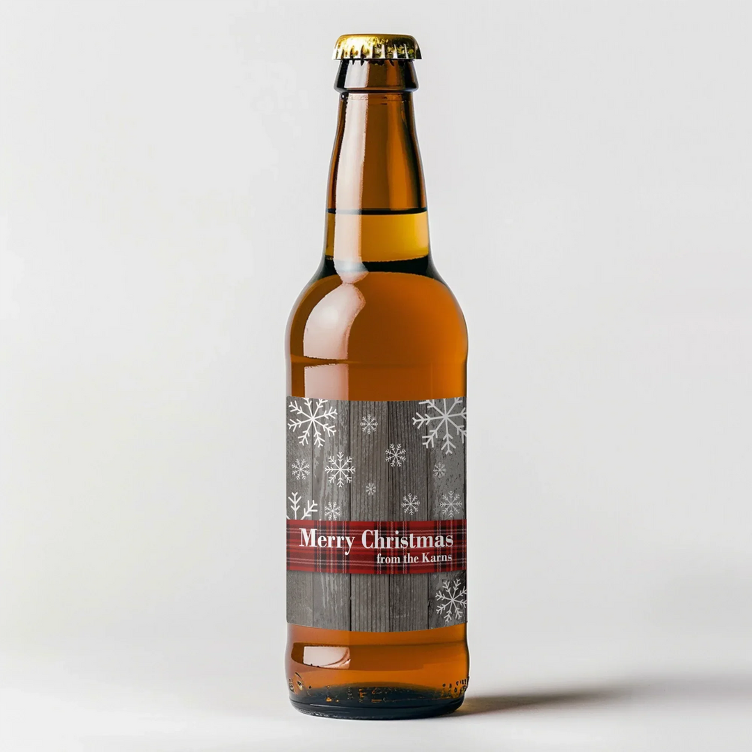 flannel-christmas-beer-label-icustomlabel-1 - iCustomLabel