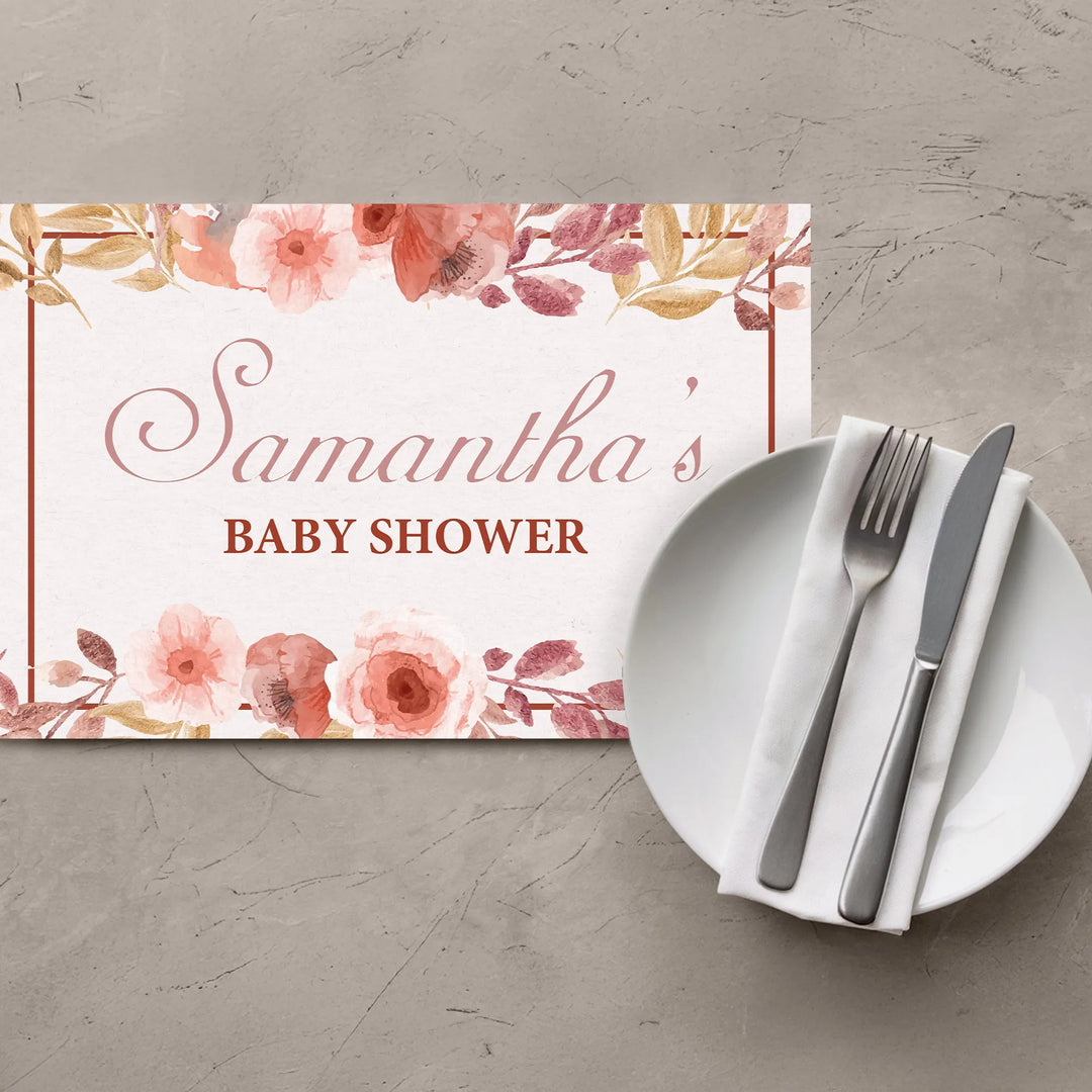 Floral Baby Shower Placemats - iCustomLabel