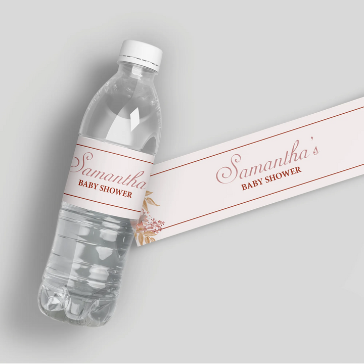 Floral Baby Shower Water Bottle Labels - iCustomLabel