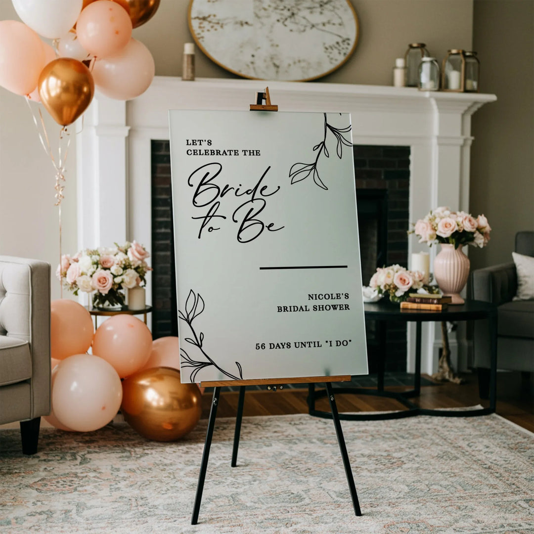 Floral Bride To Be Bridal Shower Welcome Sign - iCustomLabel