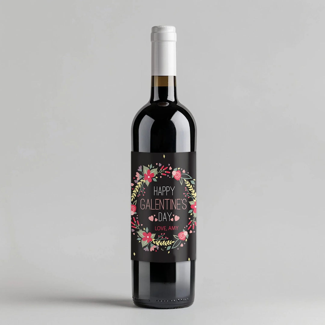 Floral Galentine Wine Label - iCustomLabel