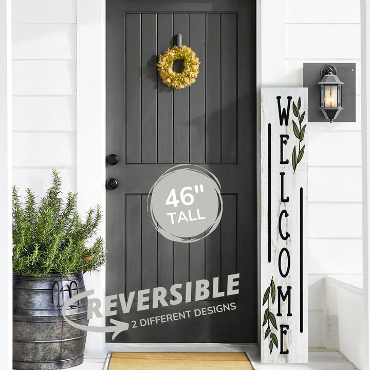 Floral Hello Porch Leaner Welcome Sign - iCustomLabel