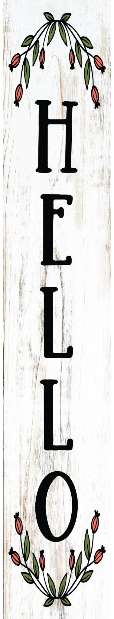 Floral Hello Porch Leaner Welcome Sign - iCustomLabel