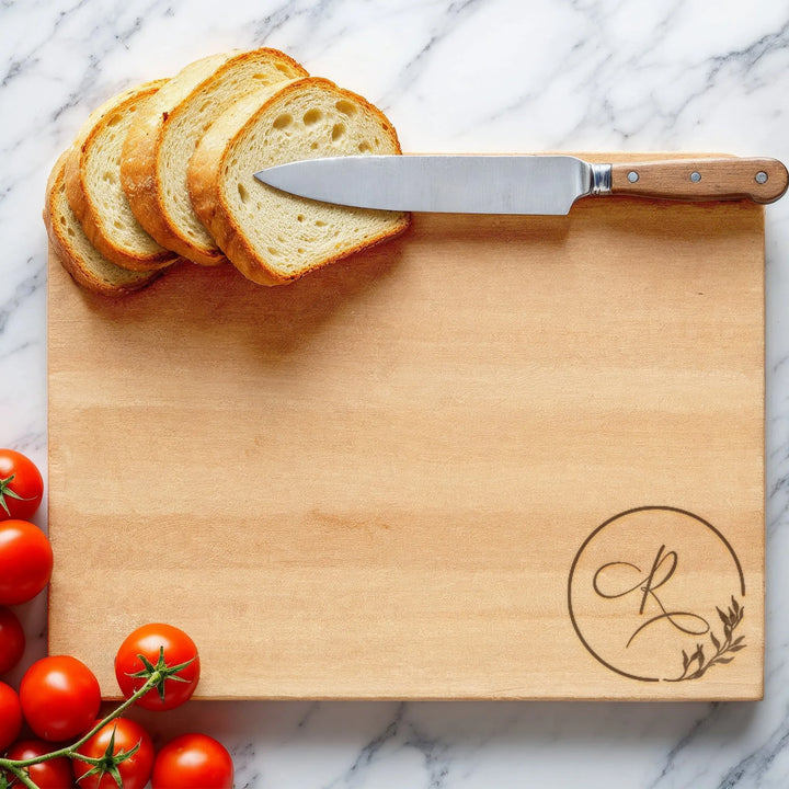 Floral Monogram Cutting Board - iCustomLabel