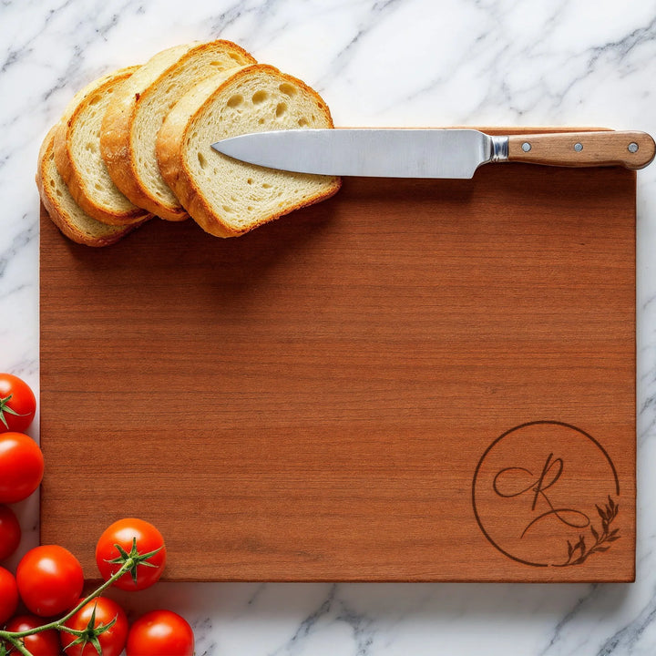 Floral Monogram Cutting Board - iCustomLabel