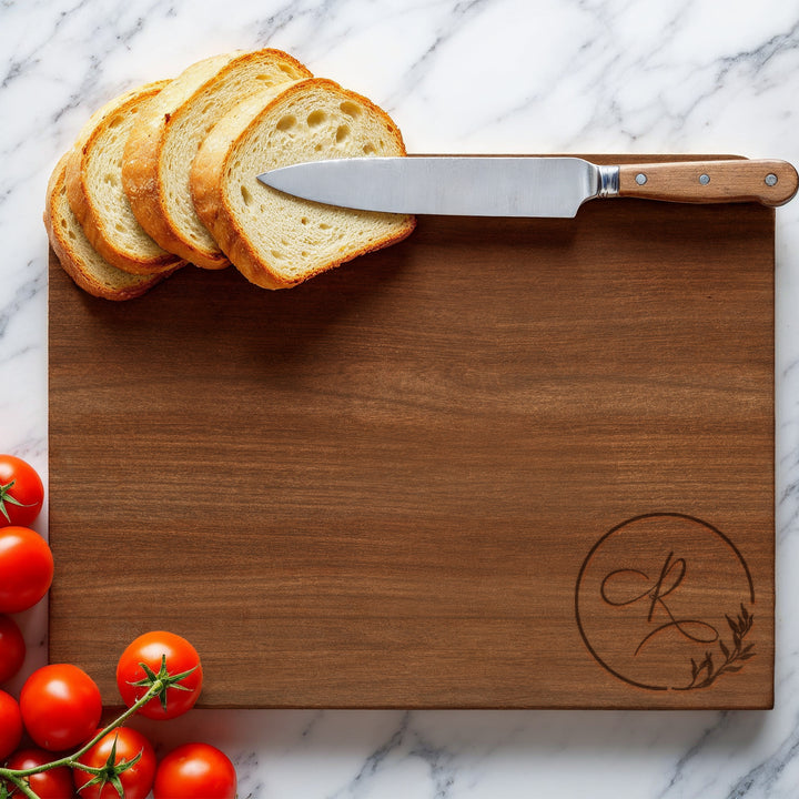 Floral Monogram Cutting Board - iCustomLabel