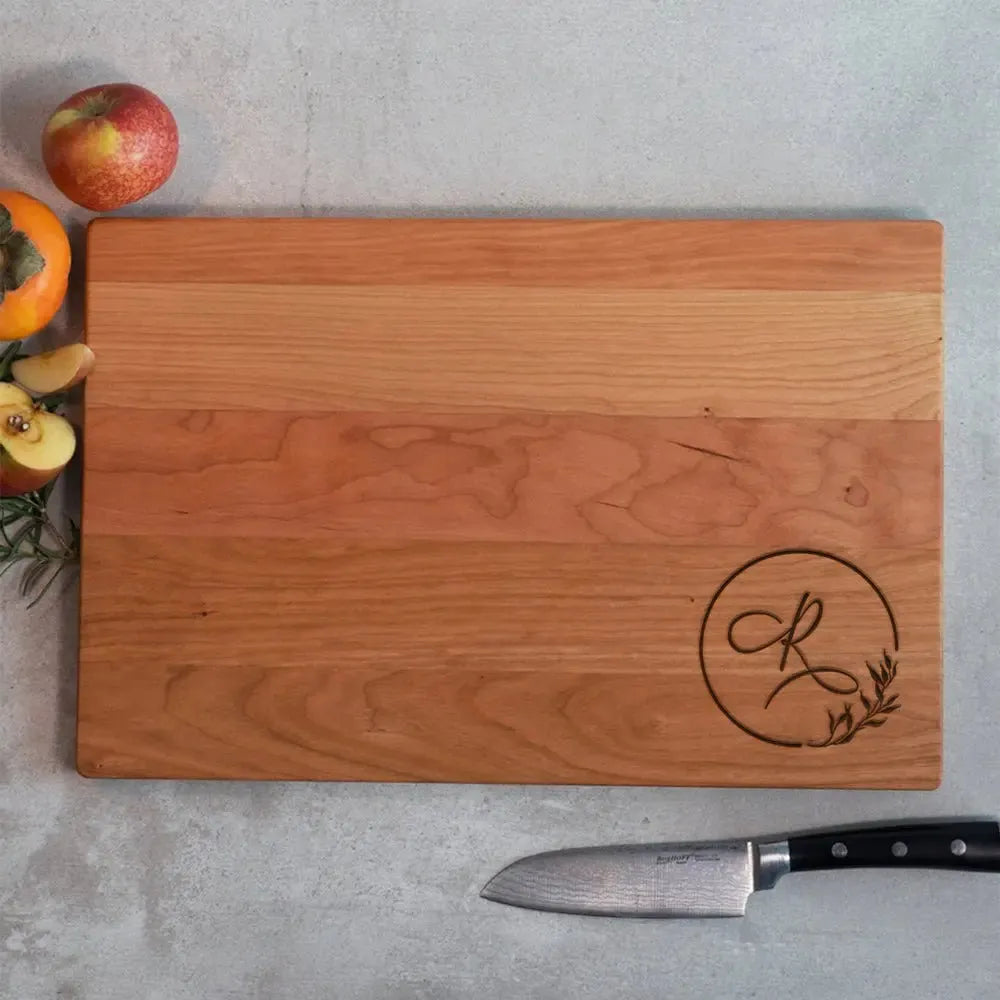 Floral Monogram Cutting Board - iCustomLabel