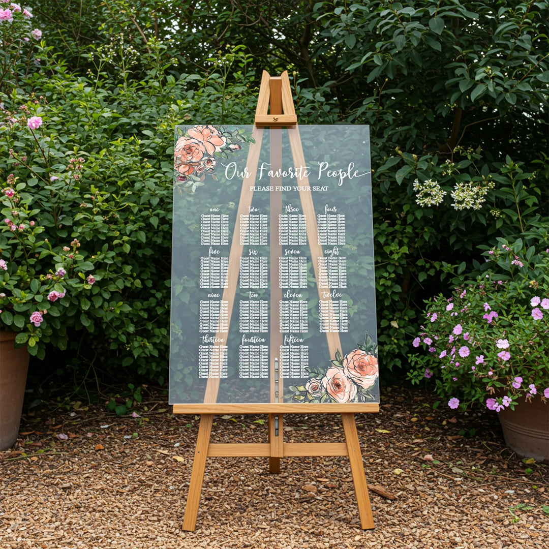 Floral Wedding Seating Chart - iCustomLabel