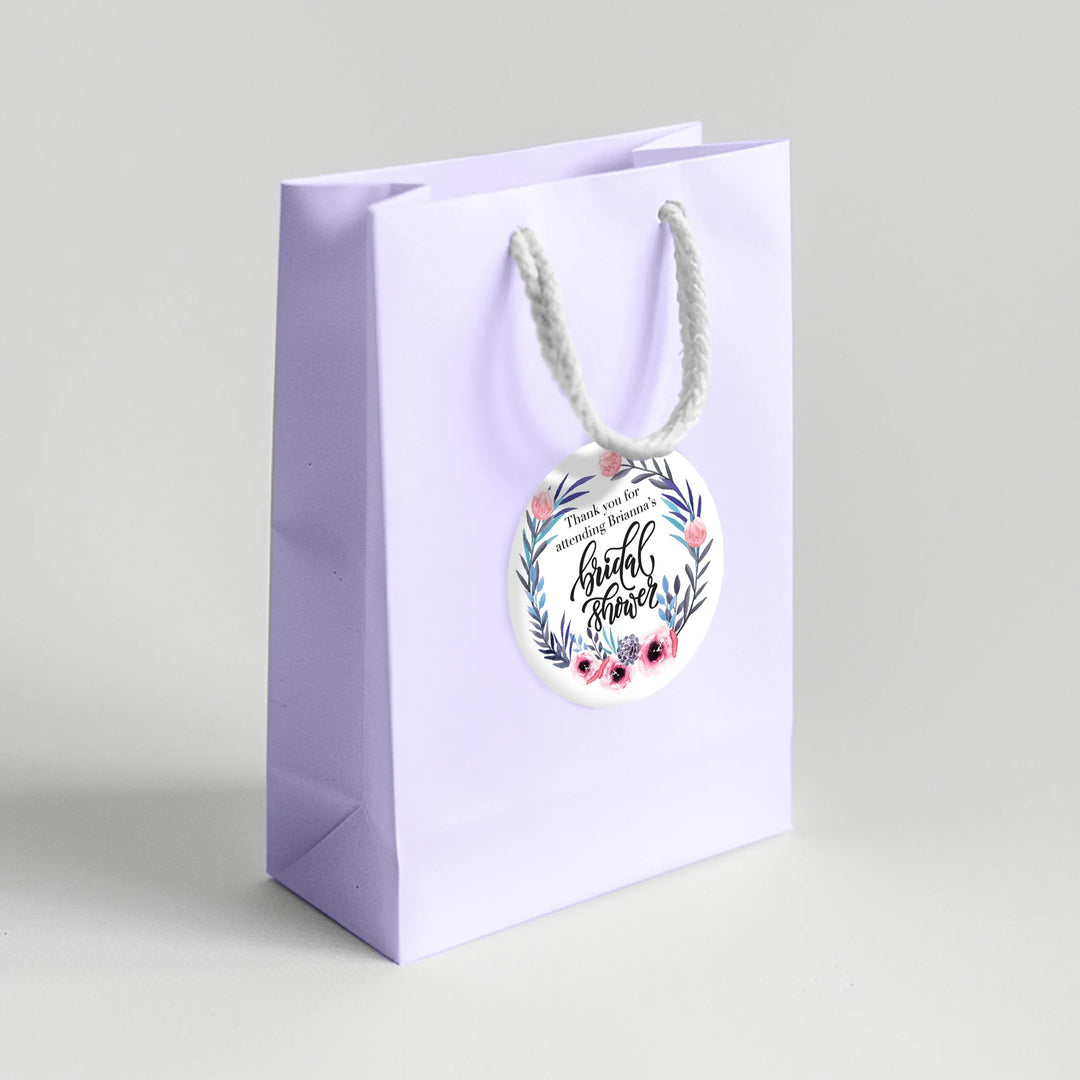 Floral Wreath Bridal Shower Favor Labels - iCustomLabel