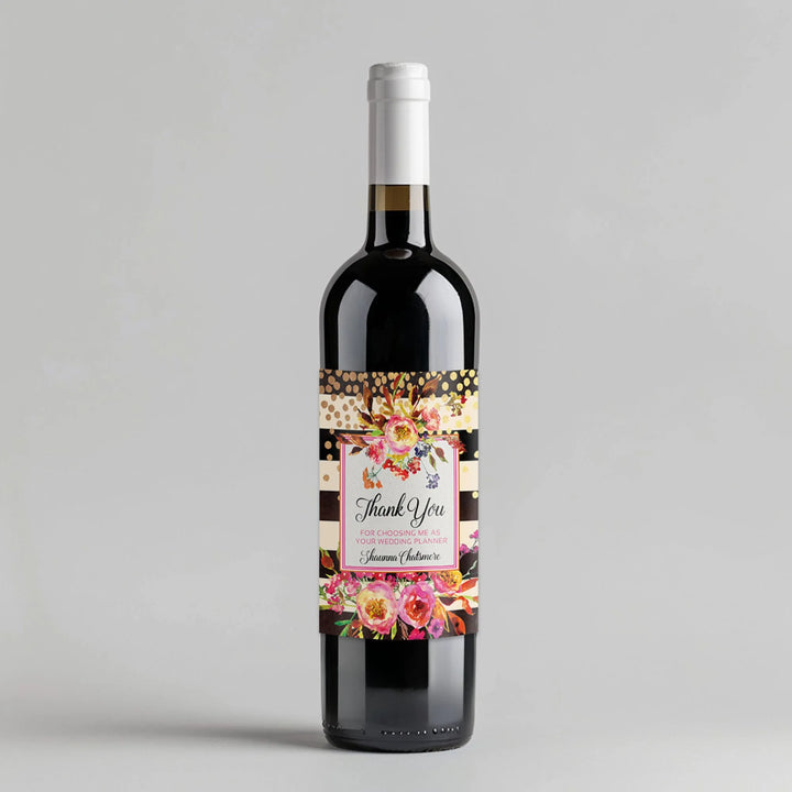 Flower Fetti Wine Label - iCustomLabel