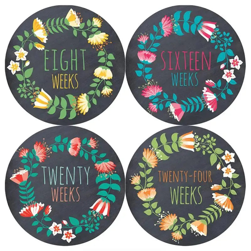 Flower Frame Pregnancy Stickers - iCustomLabel