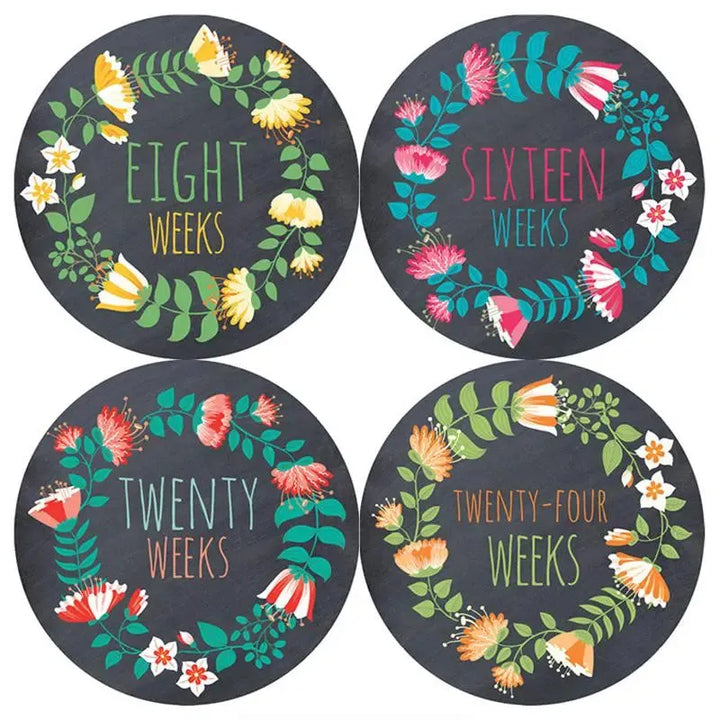 Flower Frame Pregnancy Stickers - iCustomLabel