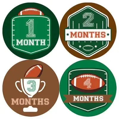 Football Baby Month Stickers - iCustomLabel