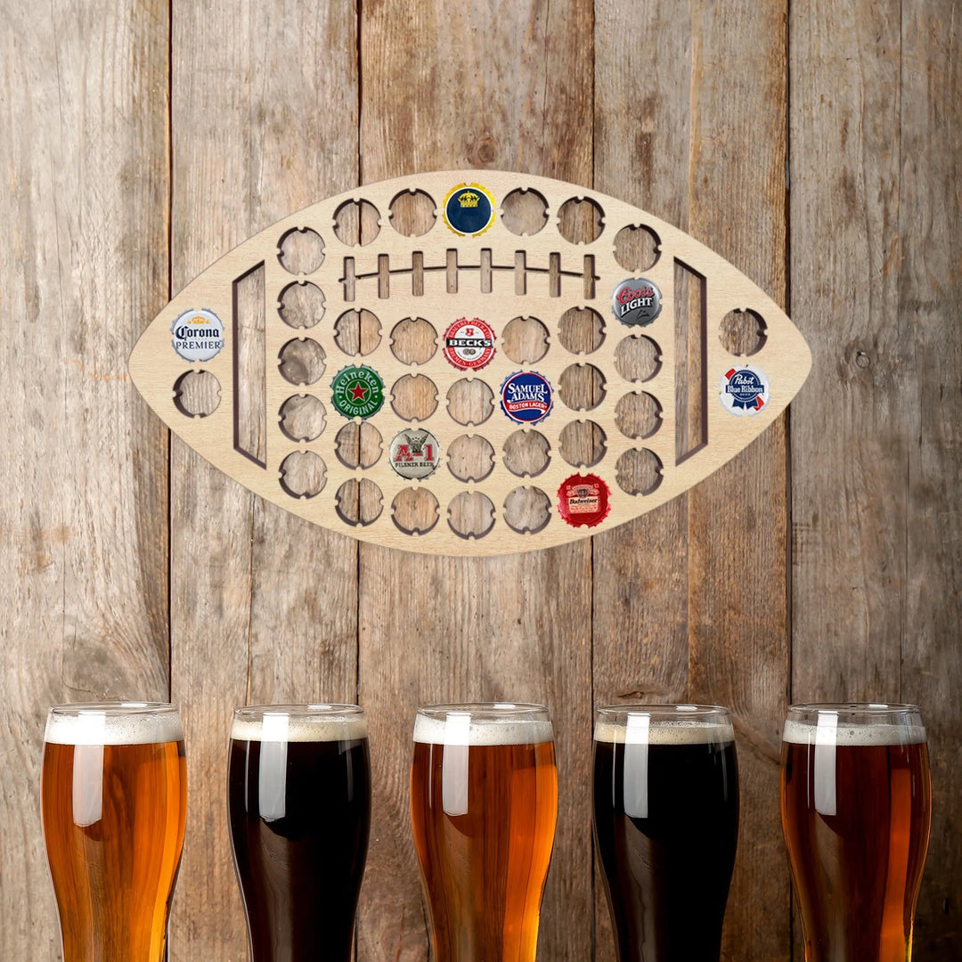 Football Beer Cap Holder Sign - iCustomLabel