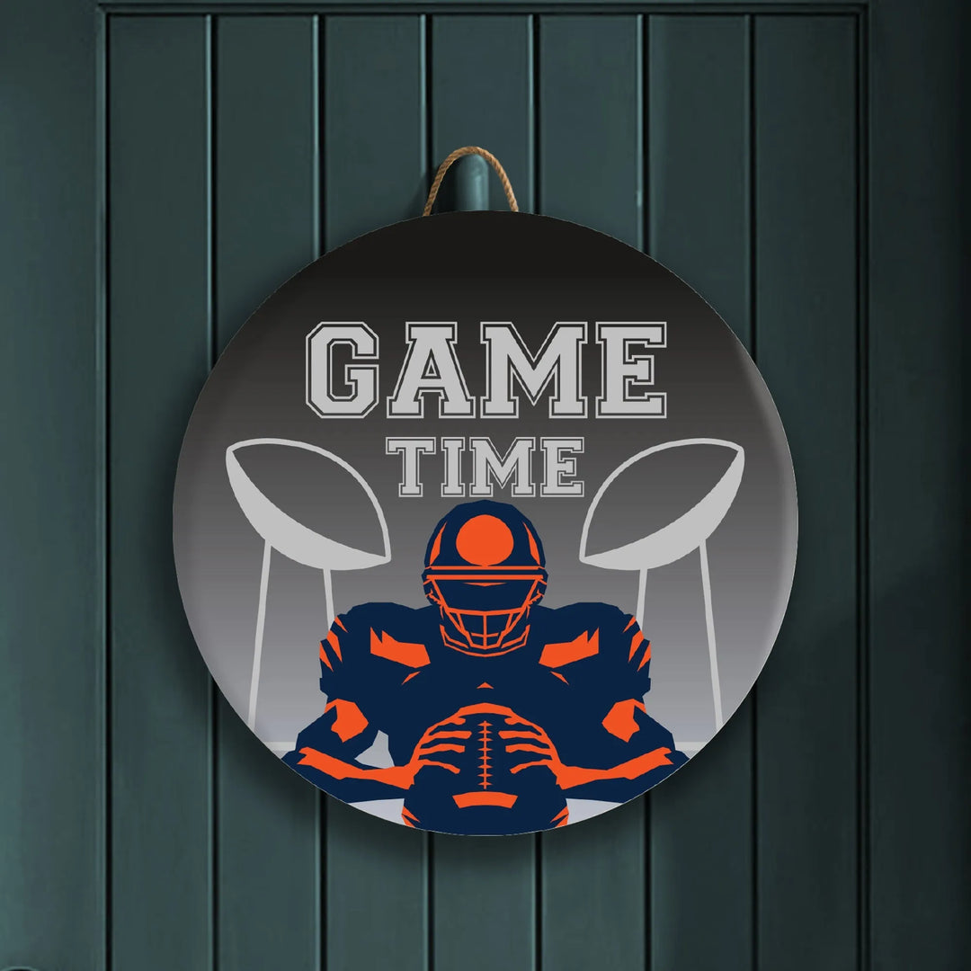 Football Game Time Custom Wood Sign - iCustomLabel