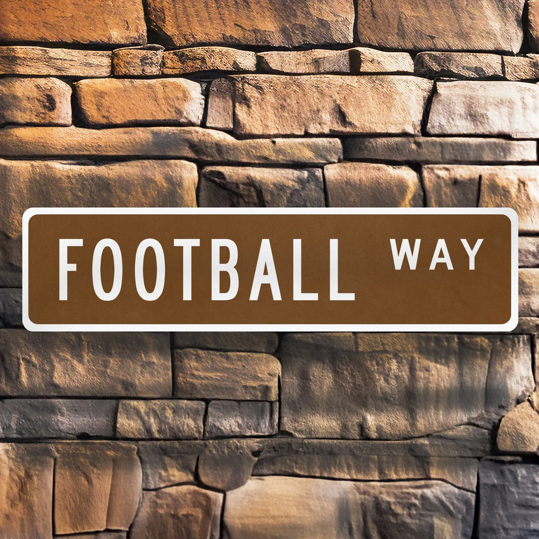 Football Street Sign Metal Sign - iCustomLabel