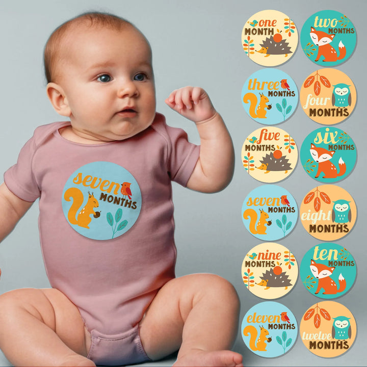 Forest Fall Baby Month Stickers - iCustomLabel