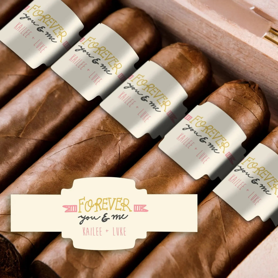 Forever Drawn Wedding Cigar Bands - iCustomLabel