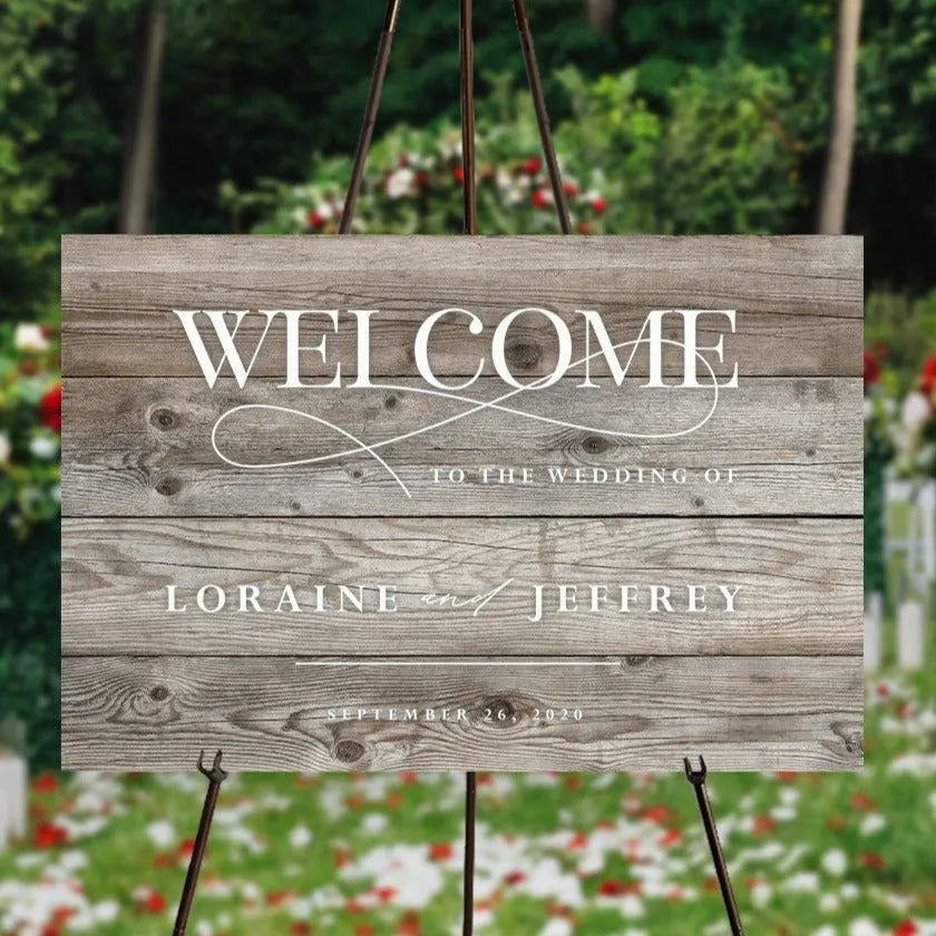 Formal Wedding Welcome Wood Sign - iCustomLabel