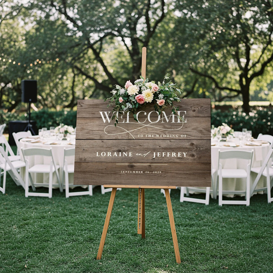 Formal Wedding Welcome Wood Sign - iCustomLabel