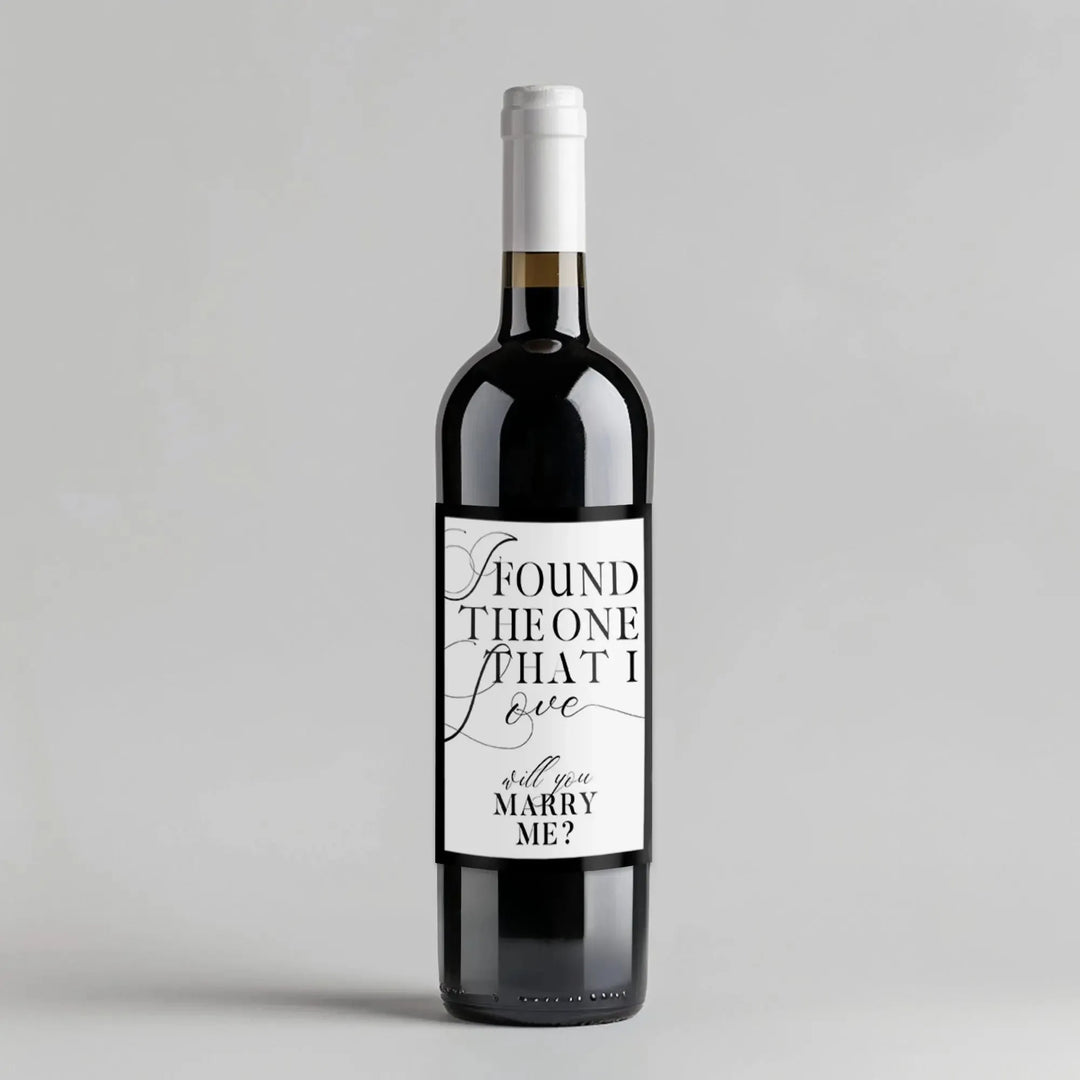 Found My Love Proposal White Wine Label - iCustomLabel