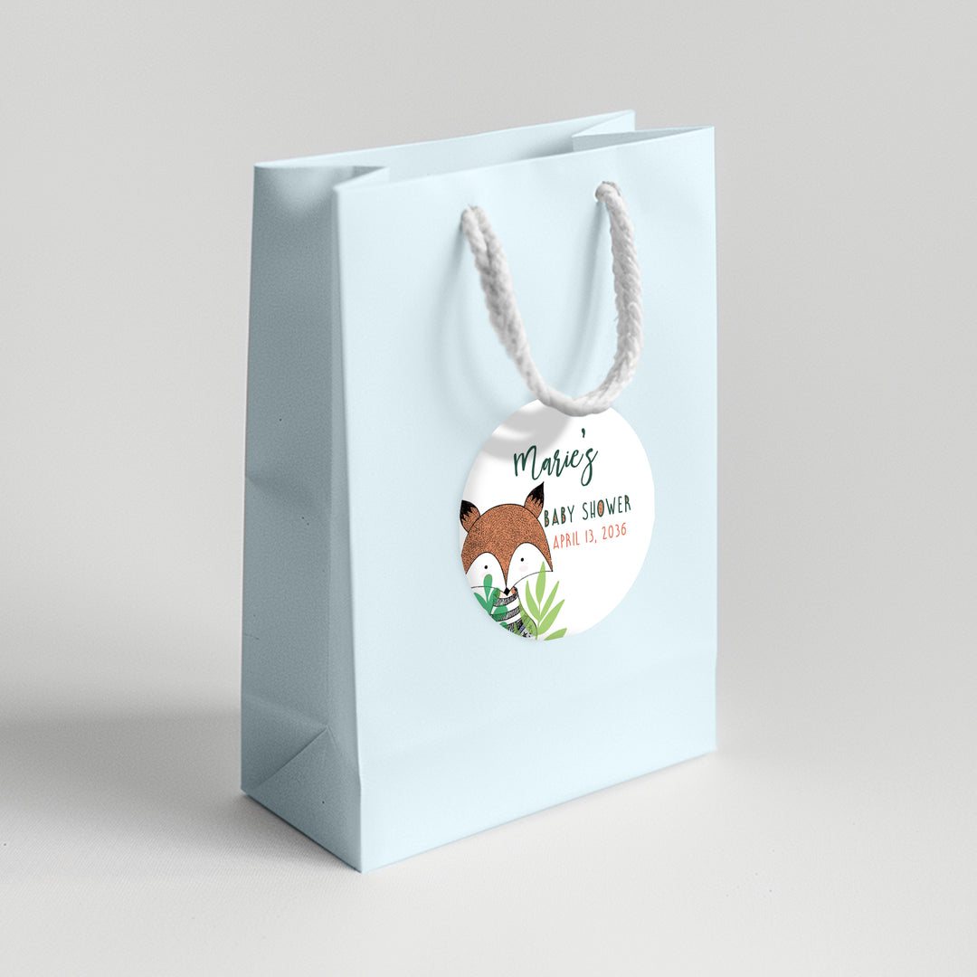 Fox Adventure Baby Shower Favor Labels - iCustomLabel