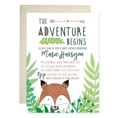 Fox Adventure Baby Shower Invitations - iCustomLabel