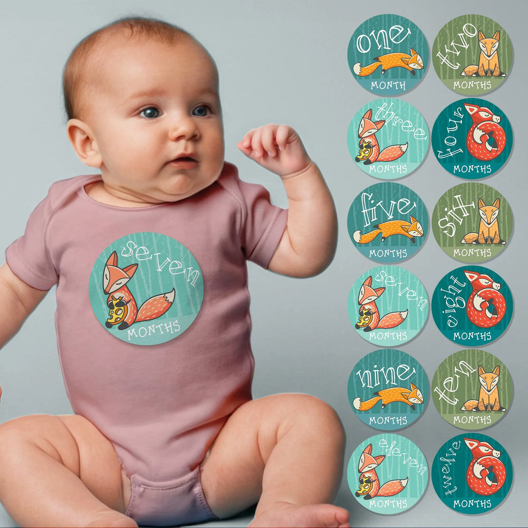 Fox Baby Month Stickers - iCustomLabel