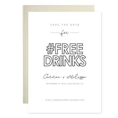 Free Drinks Save The Date - iCustomLabel
