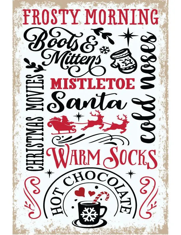 Frosty Morning Christmas Metal Sign - iCustomLabel