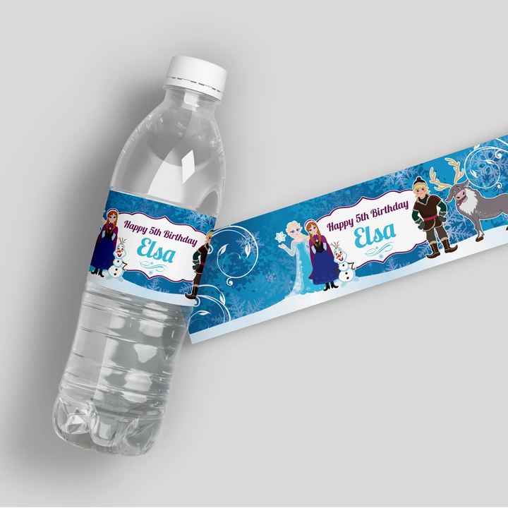 Frozen Birthday Water Bottle Labels