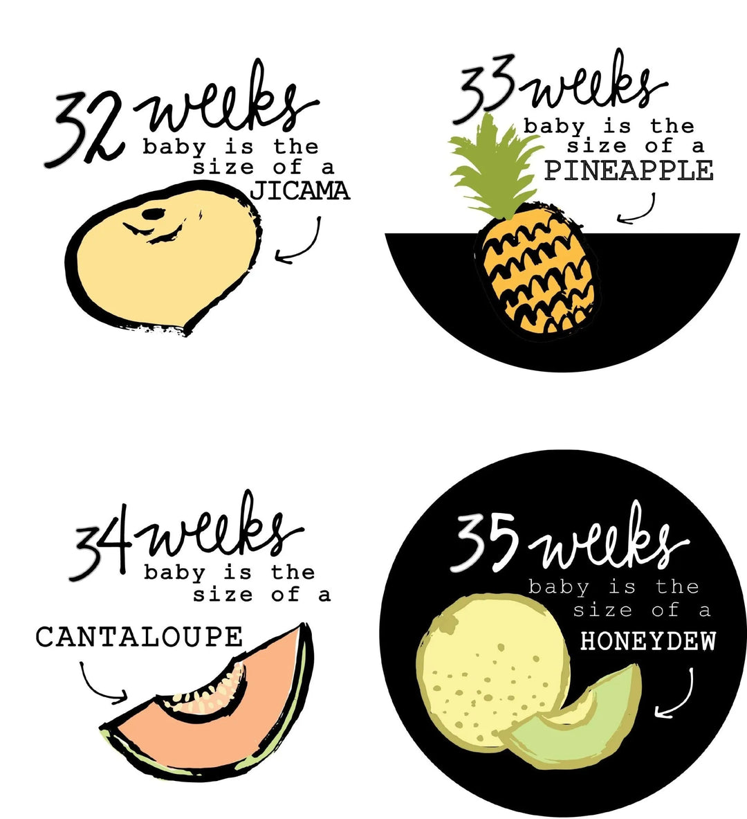 Fruit Veggie Pregnancy Stickers - iCustomLabel