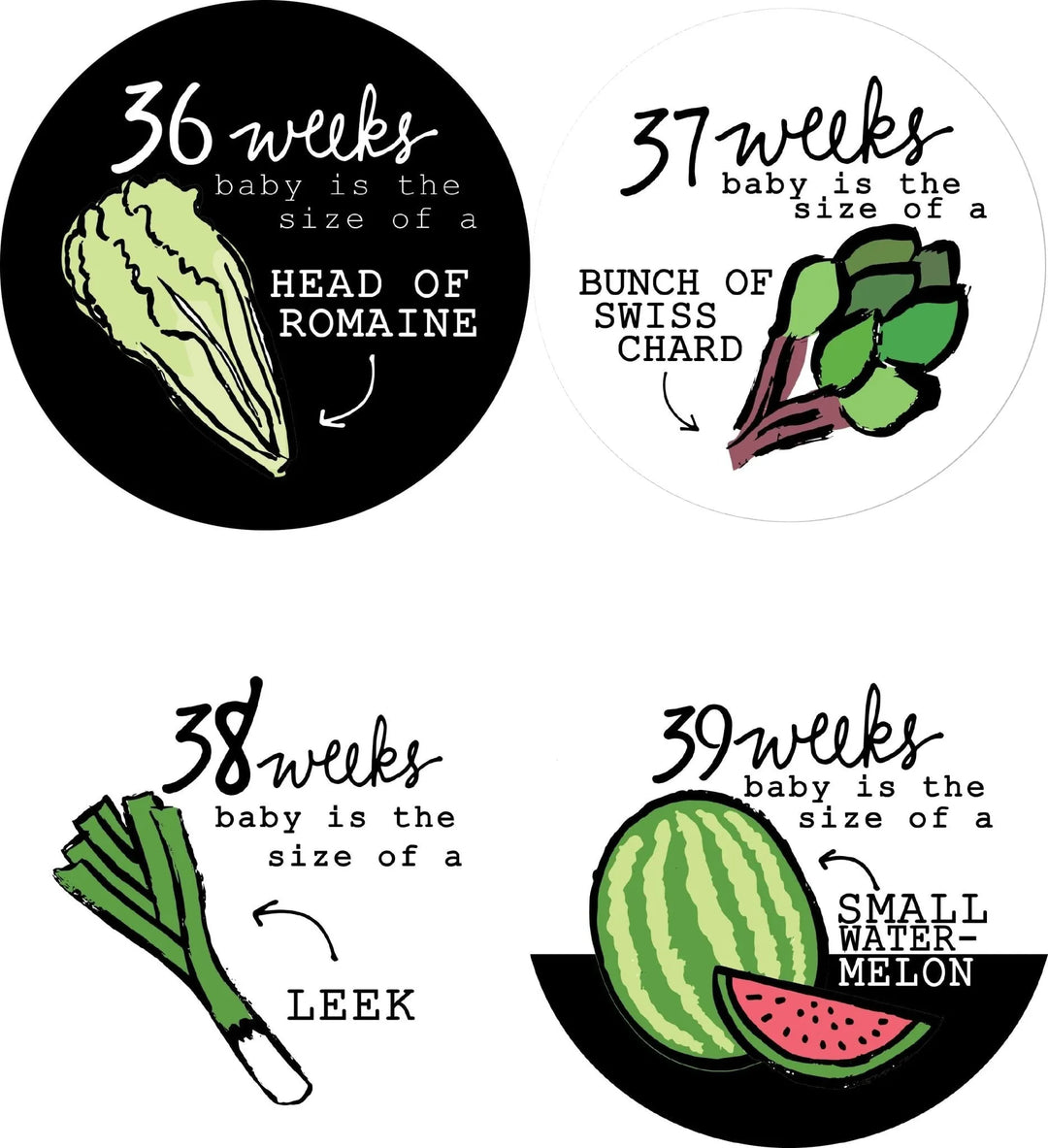 Fruit Veggie Pregnancy Stickers - iCustomLabel