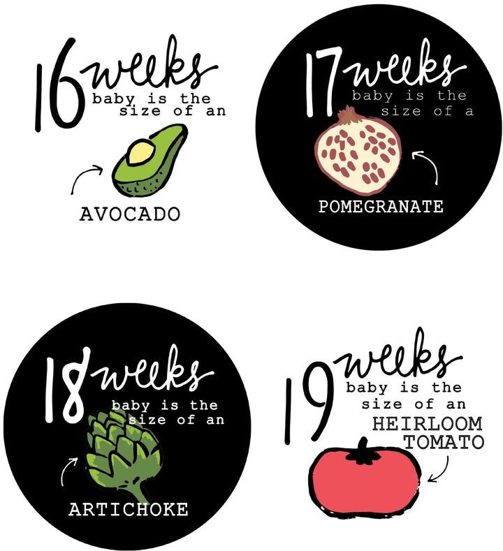 Fruit Veggie Pregnancy Stickers - iCustomLabel