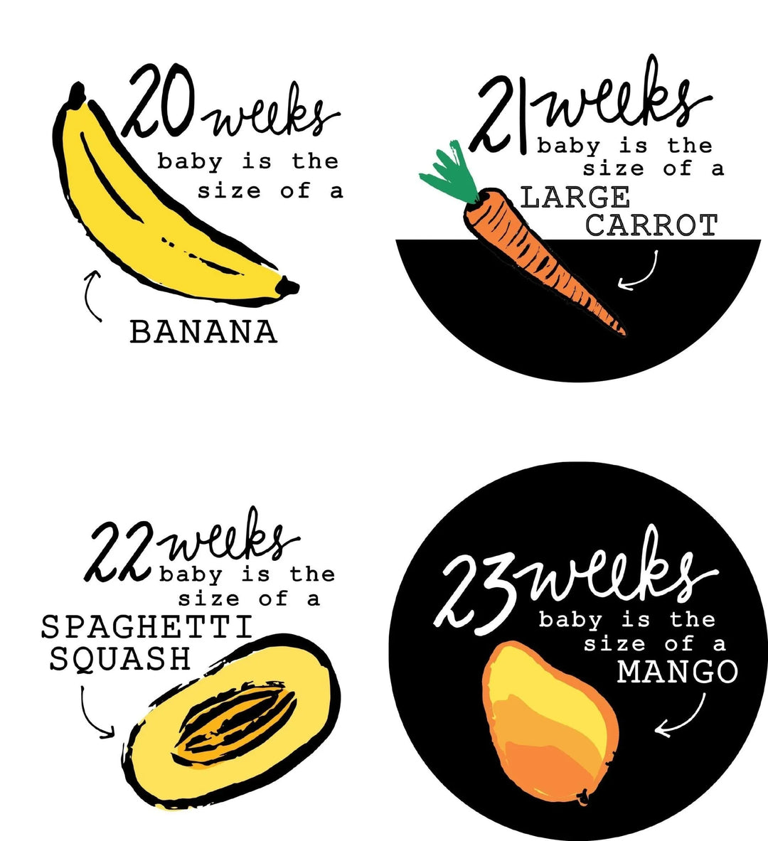 Fruit Veggie Pregnancy Stickers - iCustomLabel