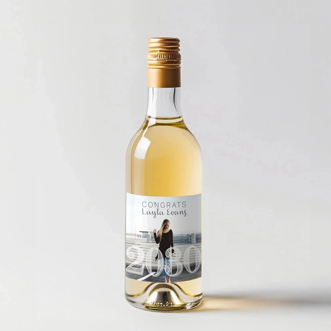 Full Photo Graduation Mini Wine Label - iCustomLabel