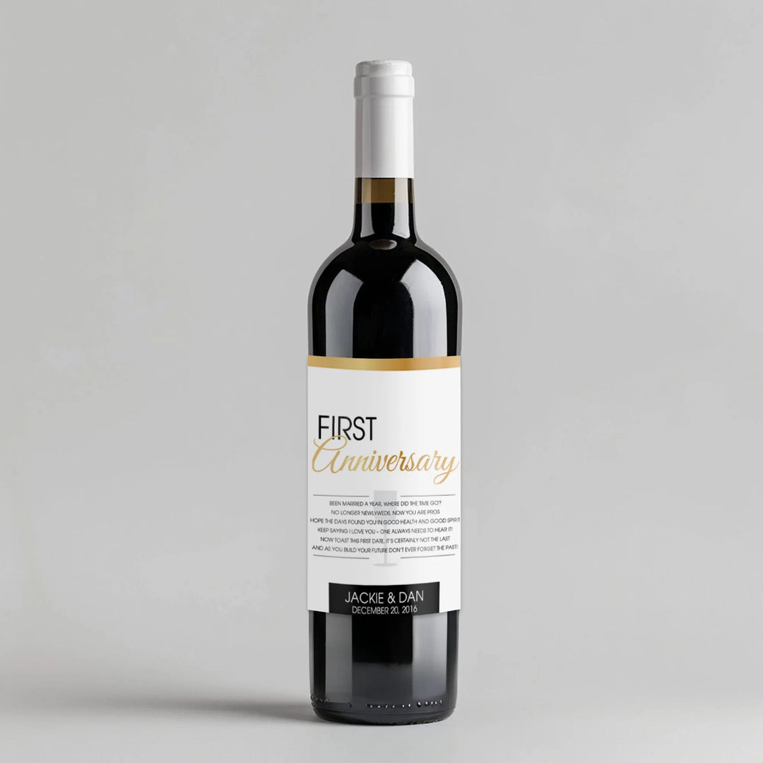 Fun Font Anniversary Milestone Wine Label - iCustomLabel