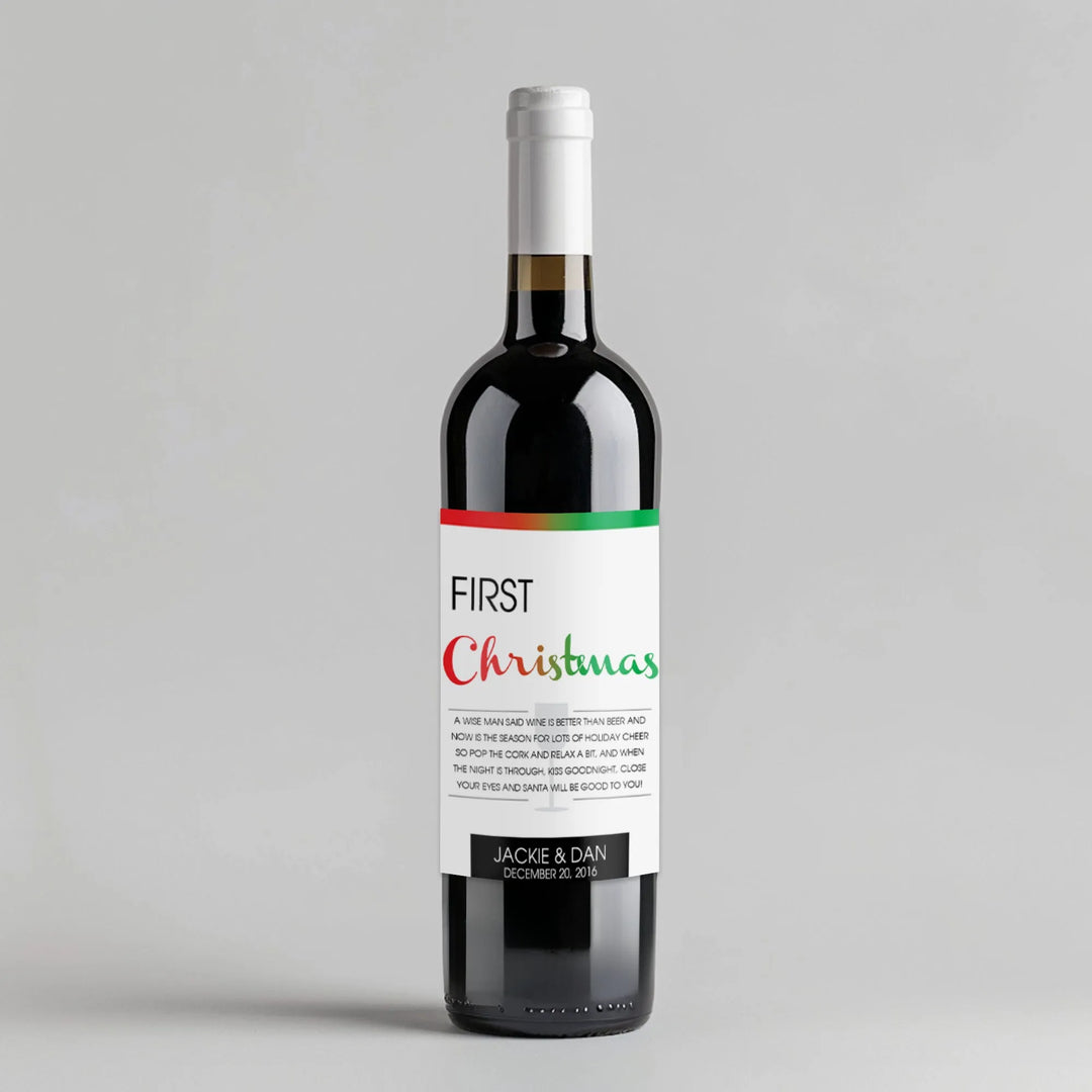 Fun Font Christmas Milestone Wine Label - iCustomLabel