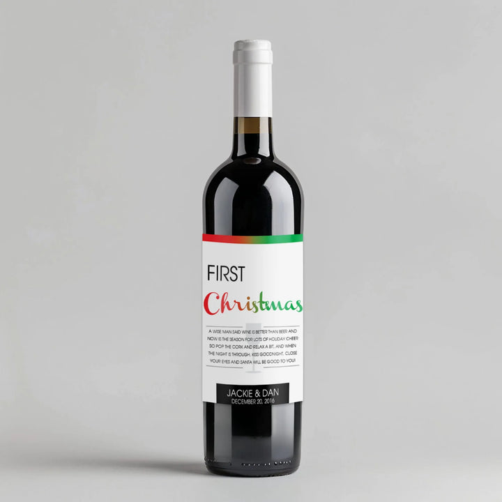 Fun Font Christmas Milestone Wine Label - iCustomLabel