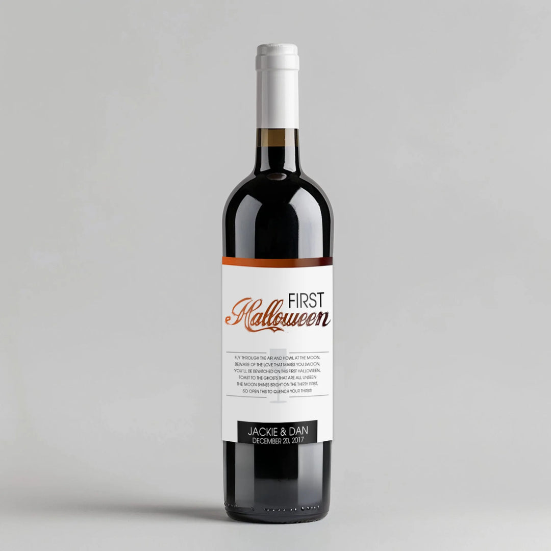 Fun Font Halloween Milestone Wine Label - iCustomLabel