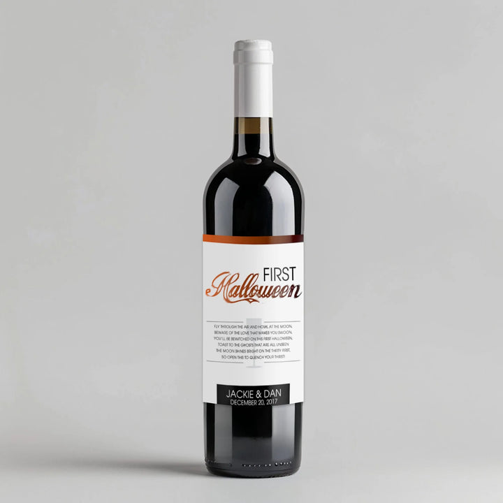 Fun Font Halloween Milestone Wine Label - iCustomLabel