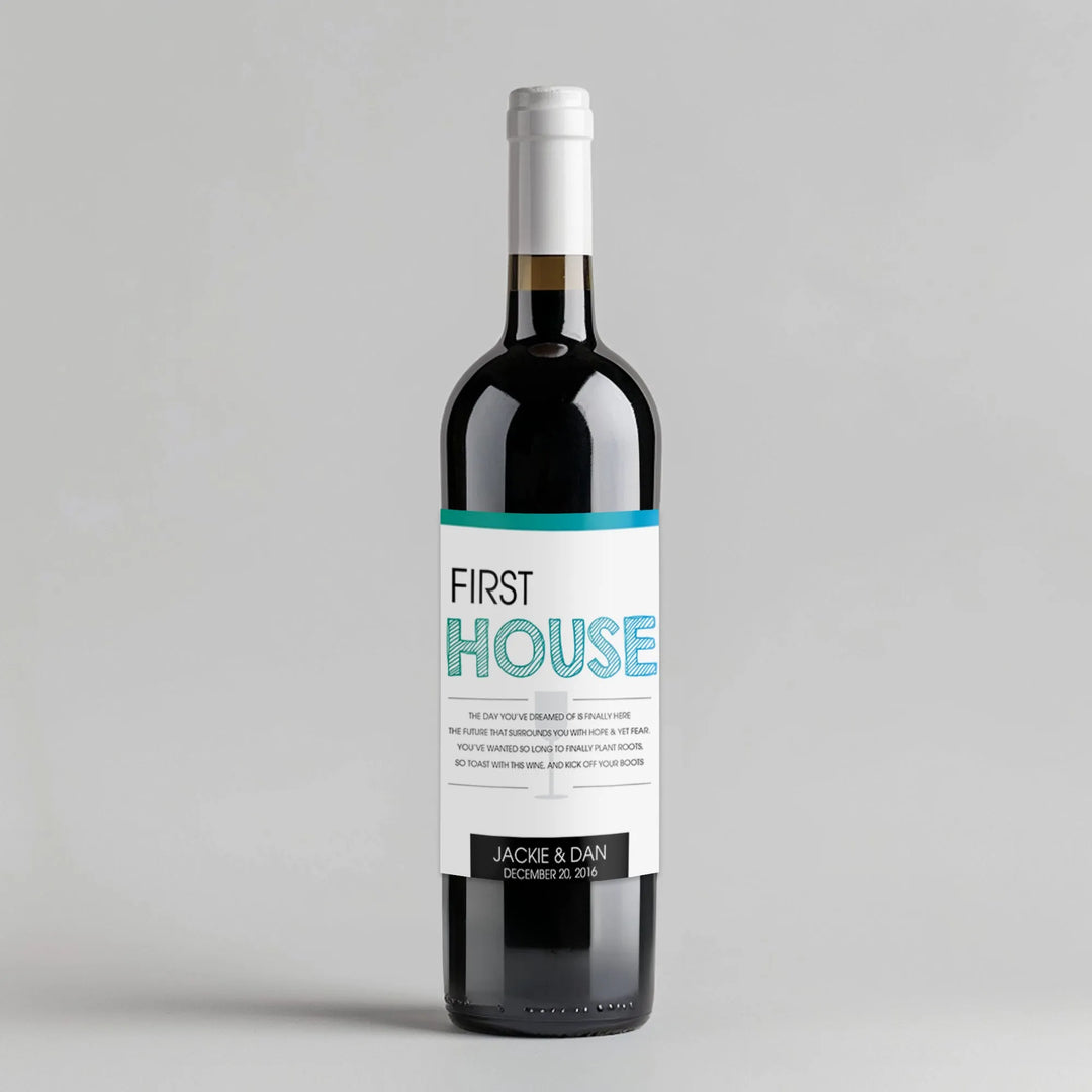 Fun Font House Milestone Wine Label - iCustomLabel