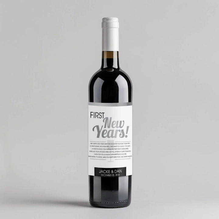 Fun Font New Year's Milestone Wine Label - iCustomLabel