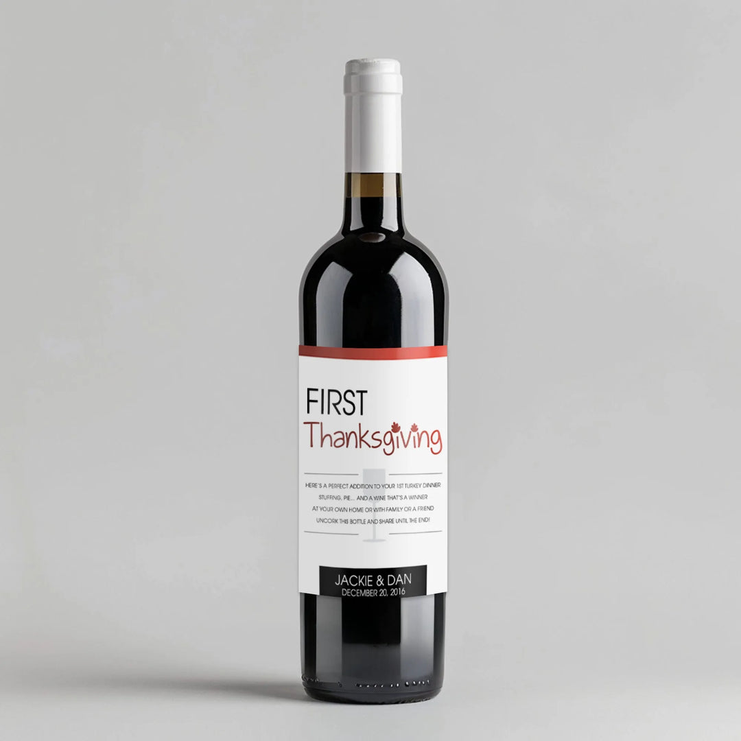Fun Font Thanksgiving Milestone Wine Label - iCustomLabel