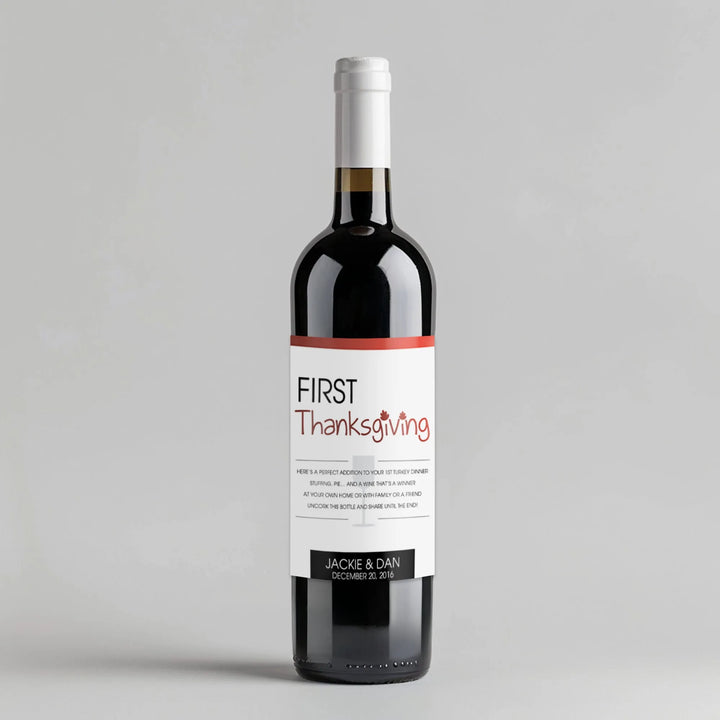Fun Font Thanksgiving Milestone Wine Label - iCustomLabel